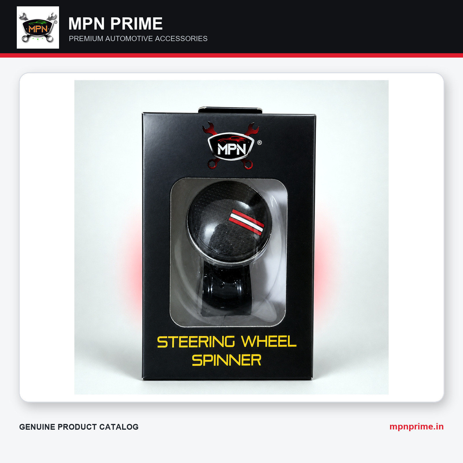 Chrome and Black Steering Wheel Spinner enlarged product image