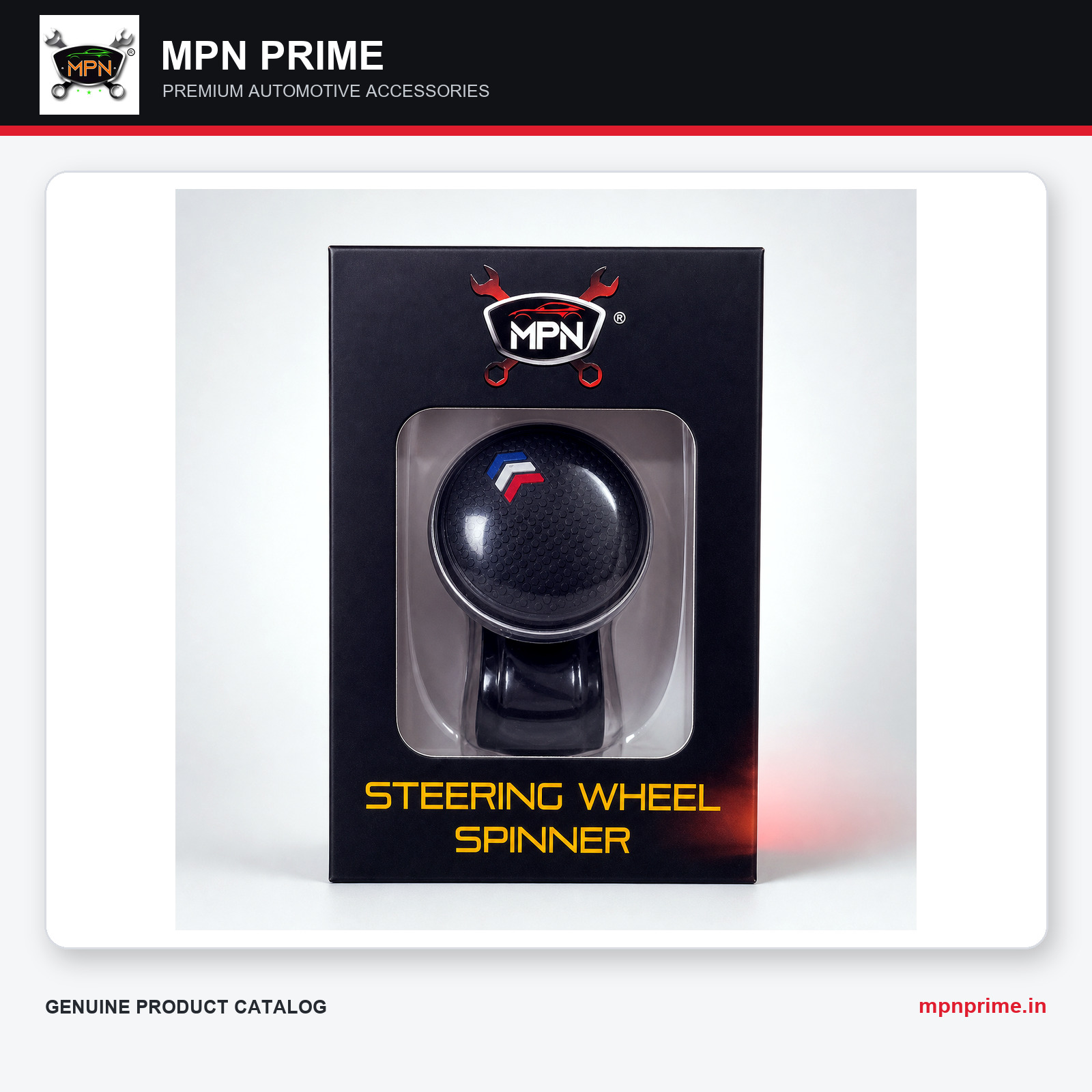 Red and Black Steering Wheel Spinner photo 1