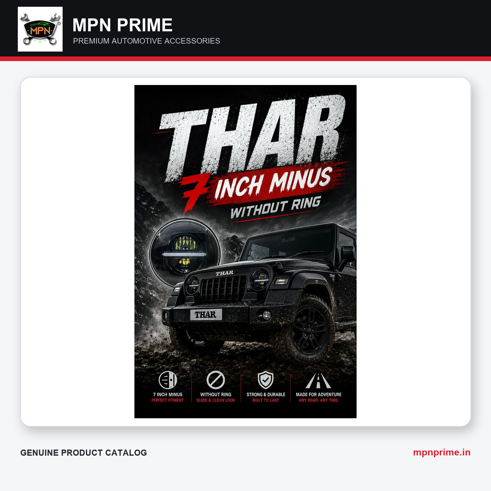 Thar 7-Inch Minus Headlamp Without Ring enlarged product image