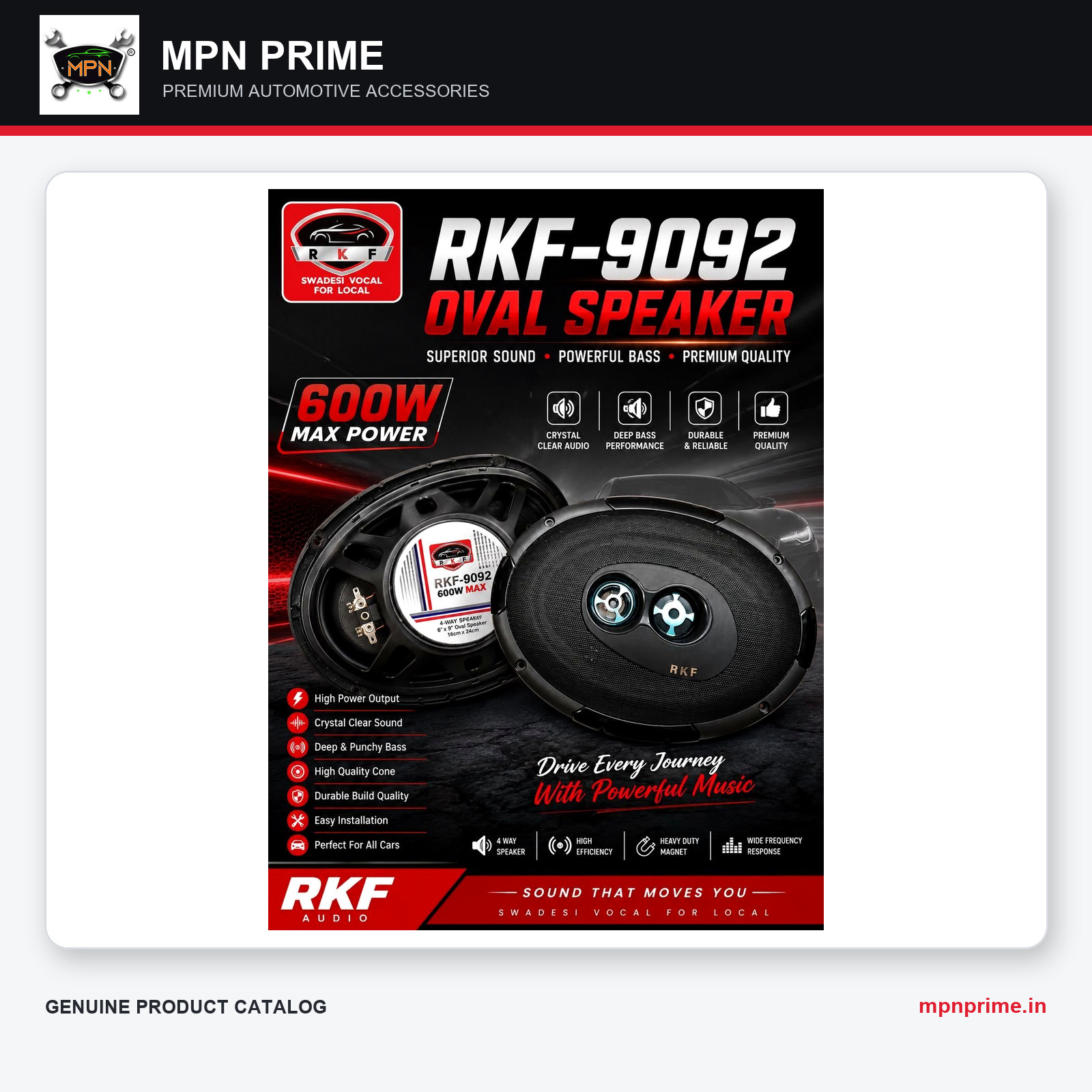 RKF-9092 600W Oval Speakers photo 1