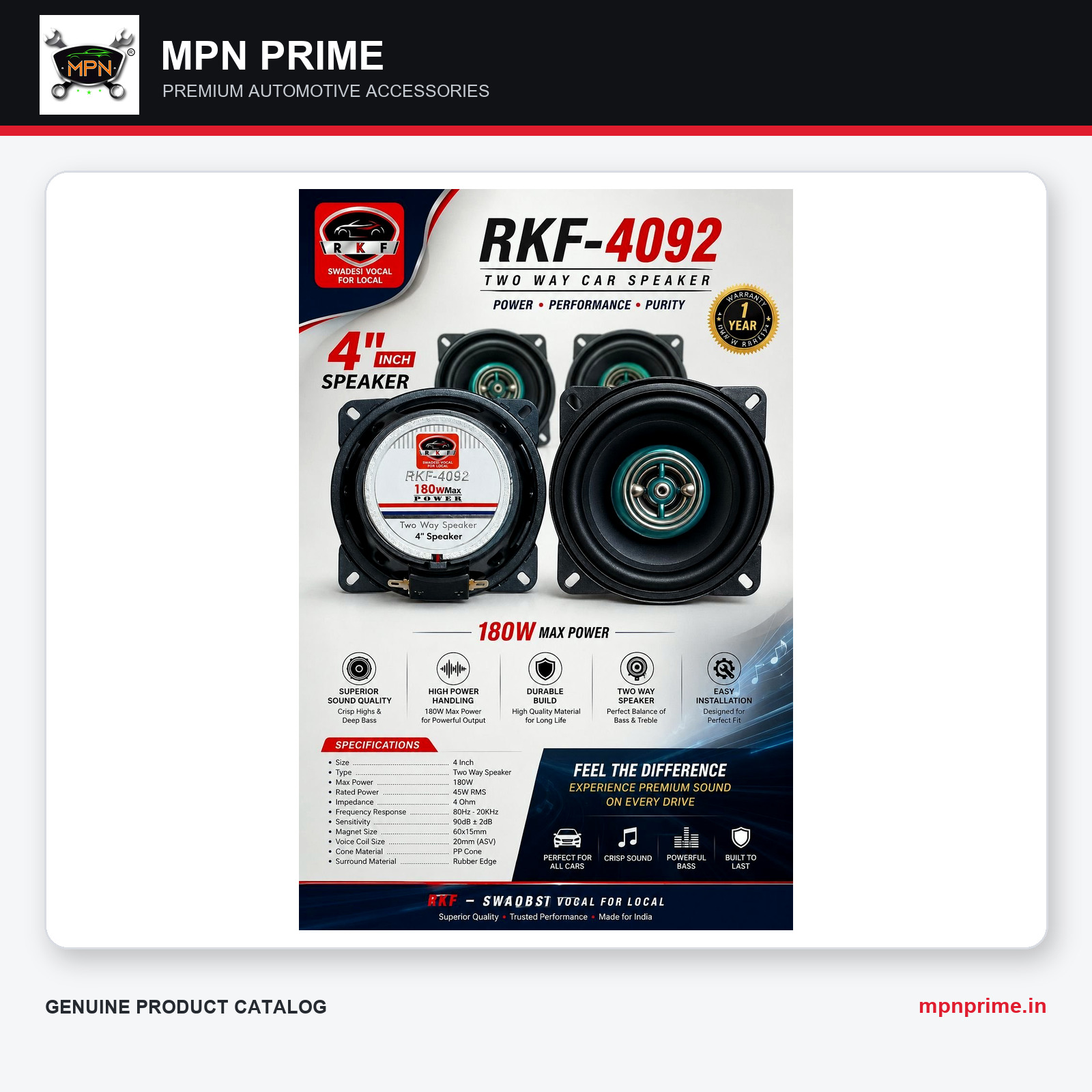 RKF-4092 4-Inch 180W Speakers photo 1