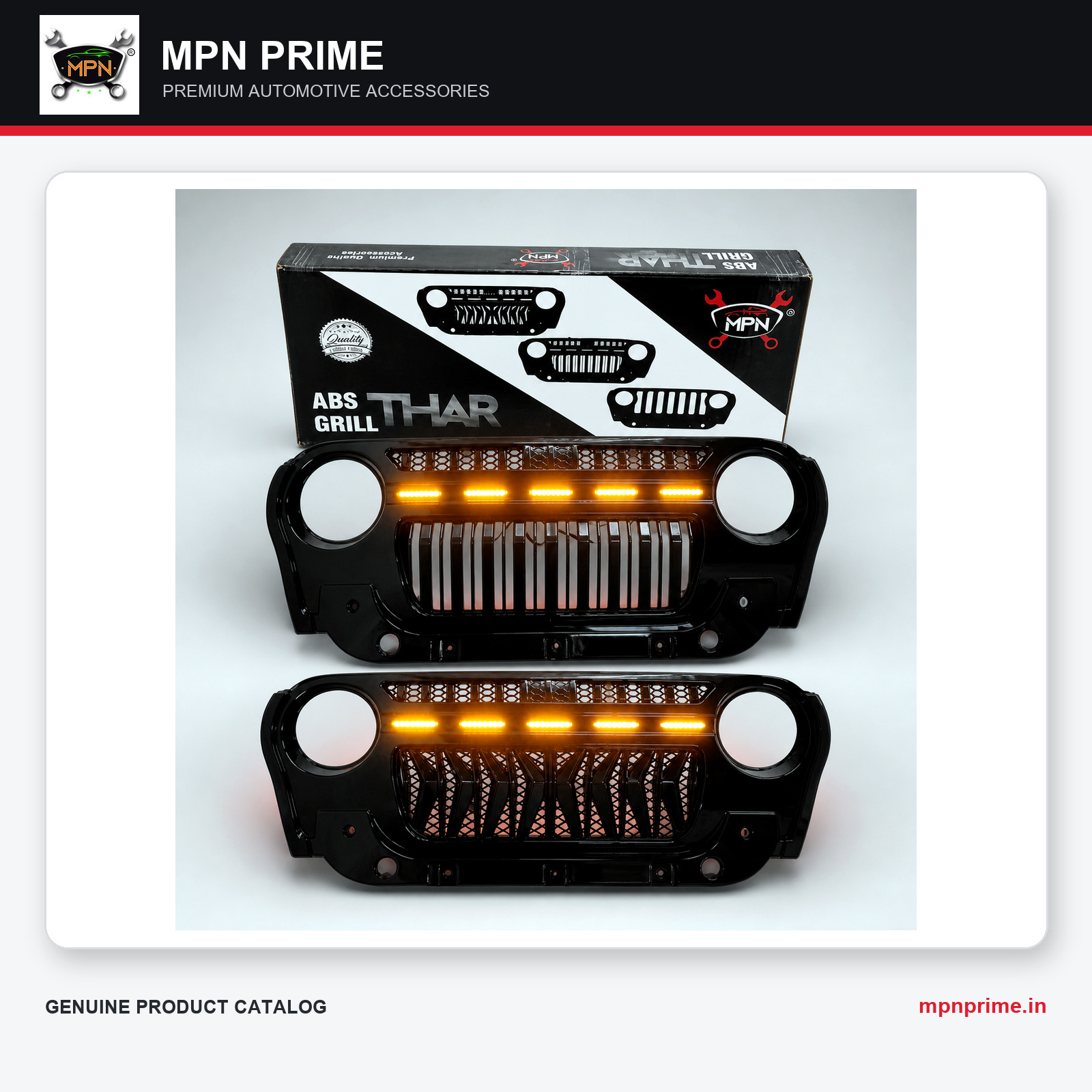Thar Armour ABS Grille with Amber LED enlarged product image