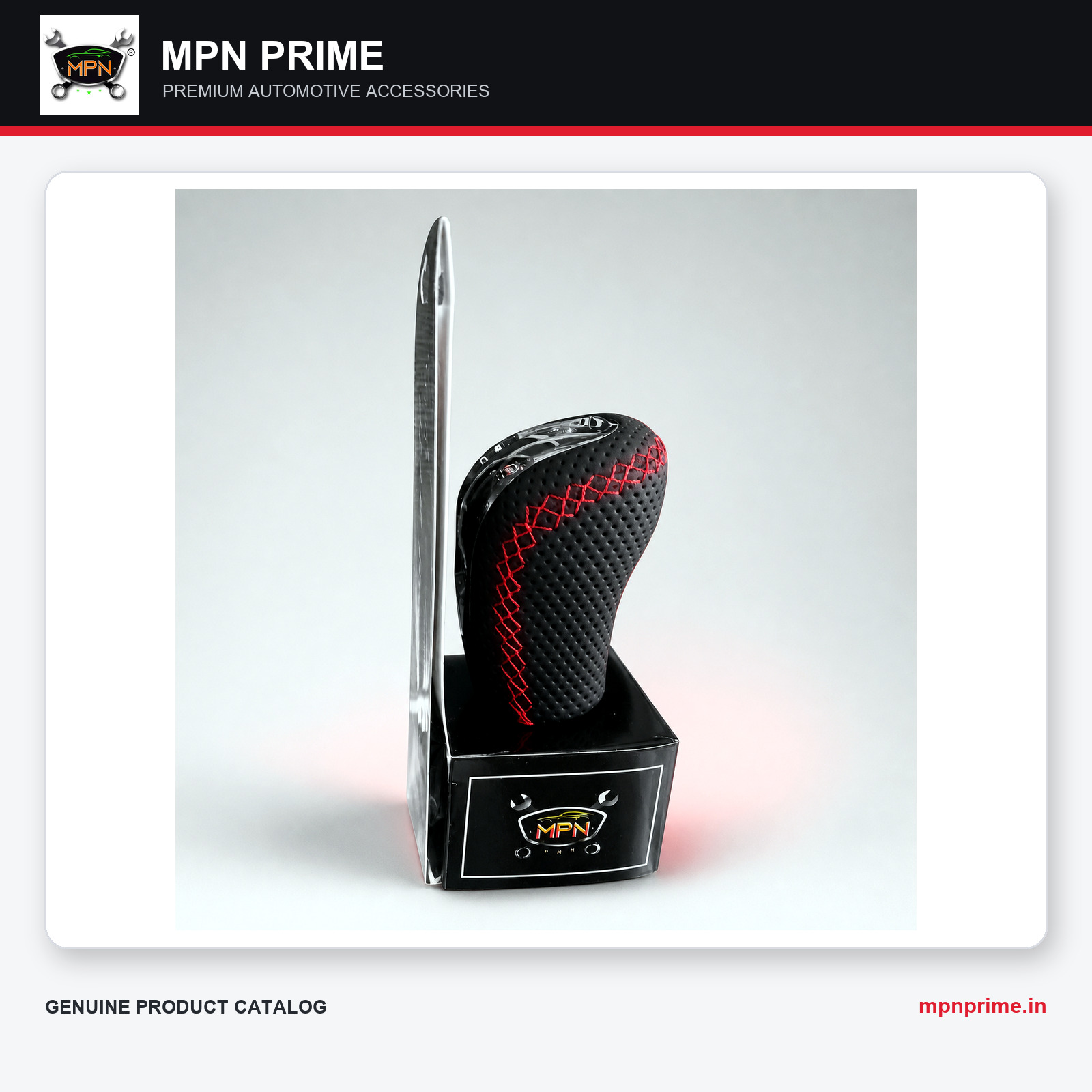 Black and Red Mesh Gear Knob photo 1