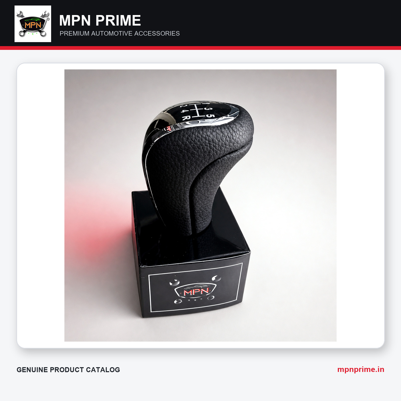 Black Leather Gear Knob photo 1