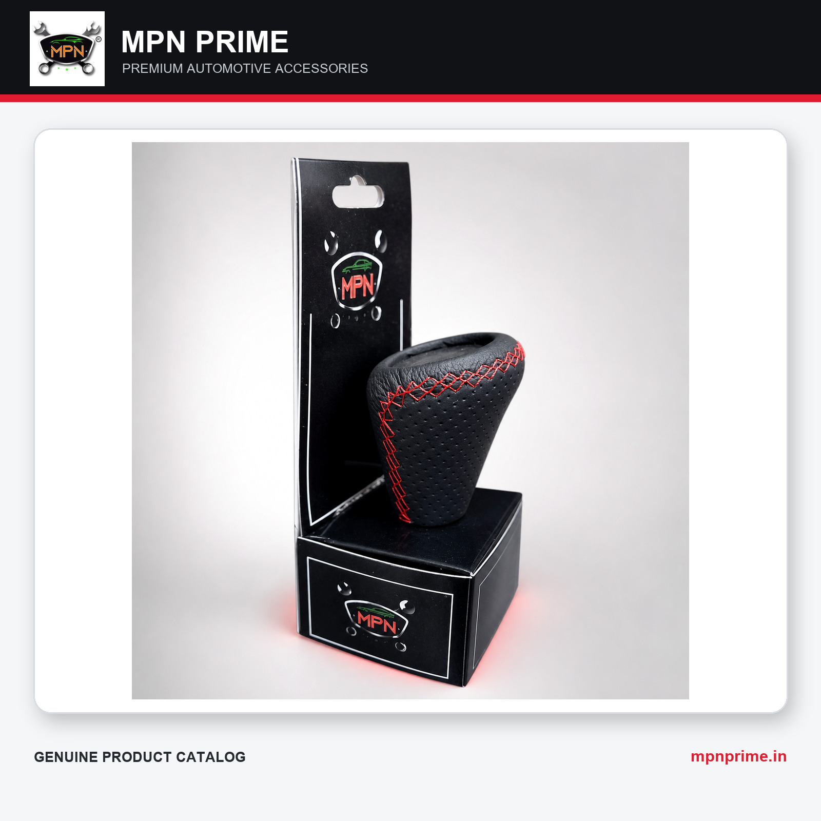 Black and Red Stitch Gear Knob photo 1