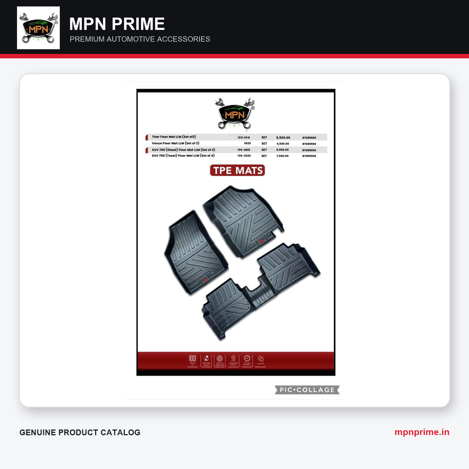 TPE Car Floor Mat Set photo 1