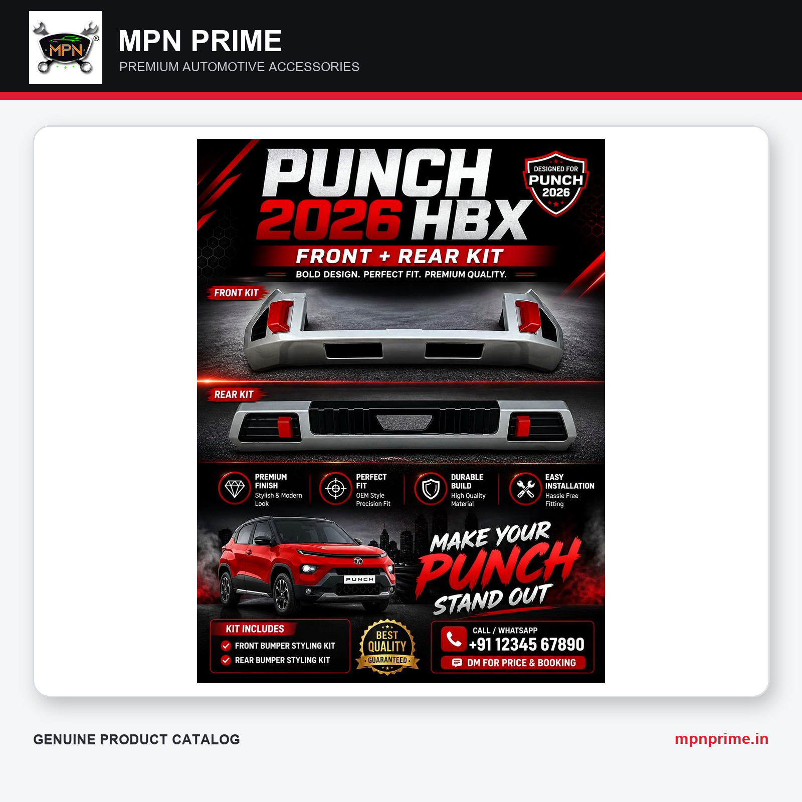 Tata Punch 2026 HBX Front and Rear Kit photo 1